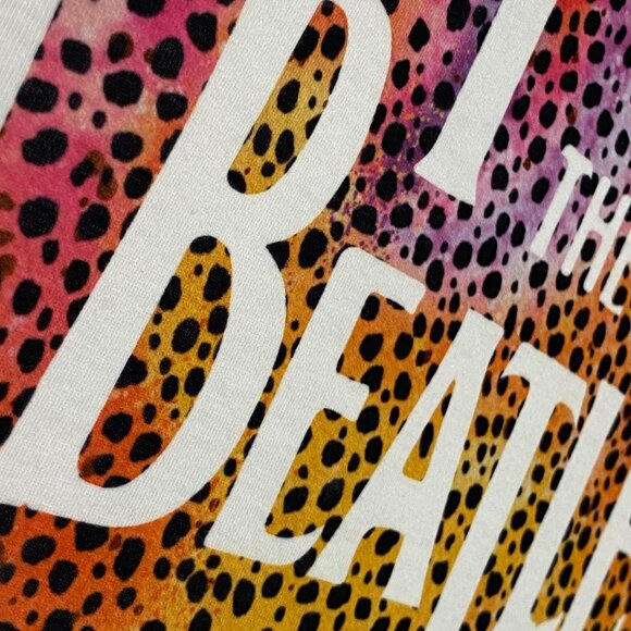 I Love The Beatles Heart Leopard Cheetah Print Handmade Custom Shirt Sublimation - Picture 6 of 11